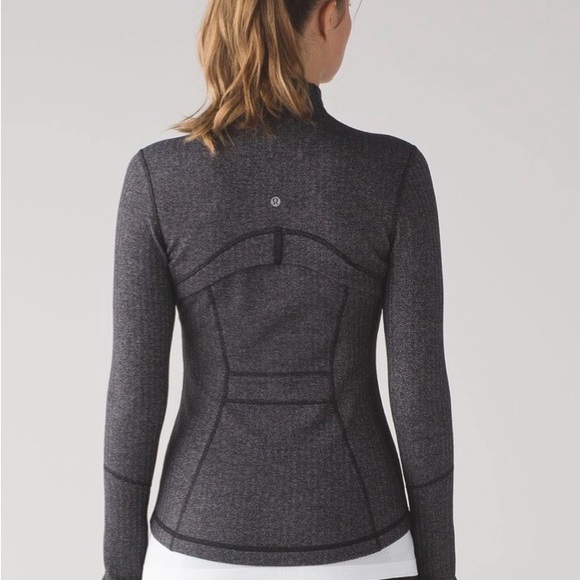 Lululemon Define Jacket in Heathered Herringbone Black Grey Size 4 - Picture 2 of 11